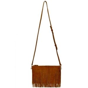 💥SALE💥 H Butler Fringe Suede Crossbody Bag, Brown